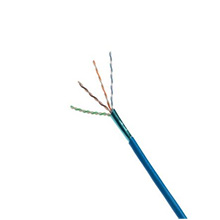 A short piece of vari-matrix 4-pair copper Ethernet cabling with the conductors flared at one end