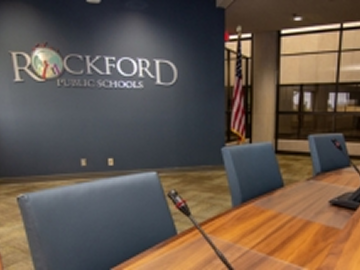 Conference room of Rockford Public Schools