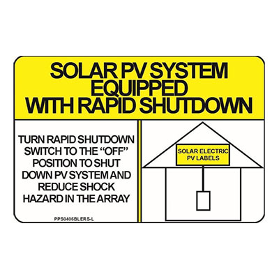 YELLOW ADHESIVE SOLAR LABEL IDENTIFICATION 