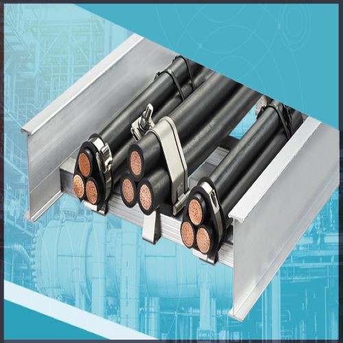 Cable cleats bundled on ladder