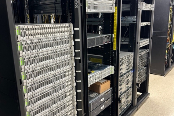 The previous data center setup at Rockford Public Schools